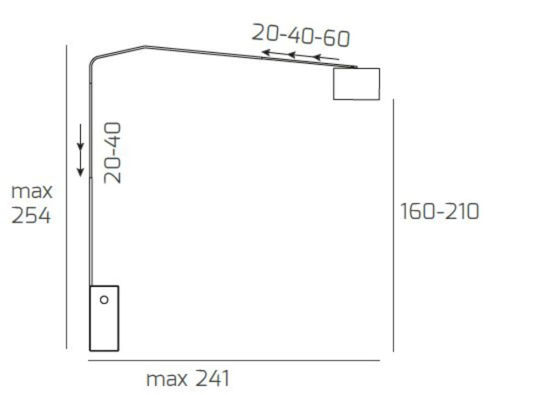 Toplight slope lampada ad arco marmo nero paralume tessuto