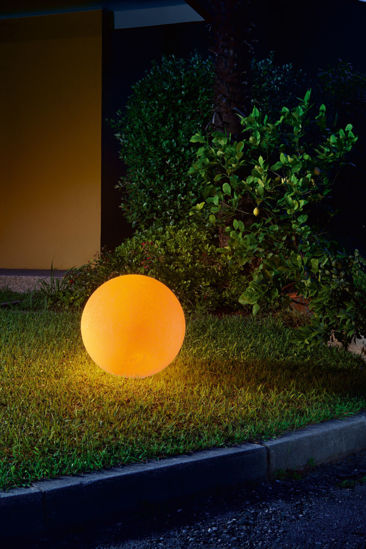 Lampada da terra sfera 55cm ip65 da giardino colore ligneo linea light oh! mars