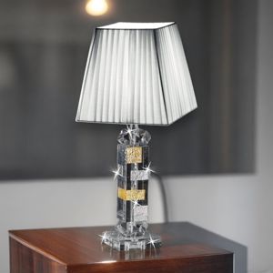 Lampada di cristallo classica trasparente oro argento per comodino