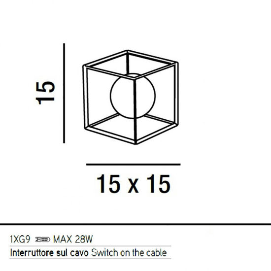 Cube perenz lampada da comodino nera vetro bianco