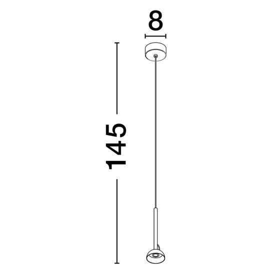 Lampada a sospensione per comodino nera parabola magnetica orientabile