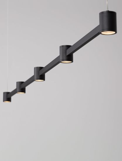 Lampadario led nero barra orizzontale per cucina moderna