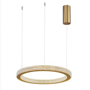 Lampadario dorato a sospensione cerchio led per salotto 40w 3000k