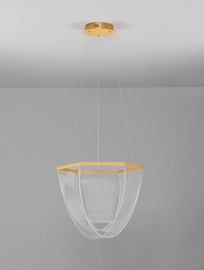 Lampadario led dorato design vele per soggiorno