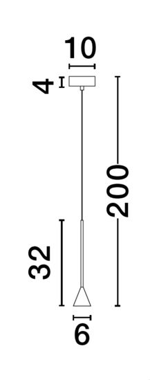 Lampadario piccolo cono a sospensione bianco led dimmerabile per comodini