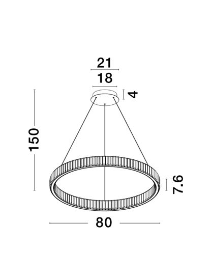 Lampadario led a sospensione di cristallo 3500k dimmerabile