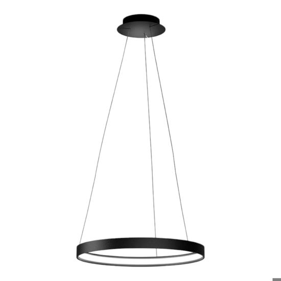 Sforzin anello lampadario moderno led 3000k nero per soggiorno