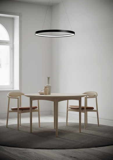 Sforzin anello lampadario moderno led 3000k nero per soggiorno