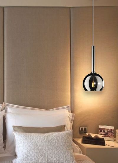 Lampadario per camera da letto candie sfera vetro