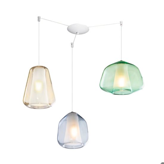 Lampadario a sospensione per soggiorno moderno vetri multicolor toplight