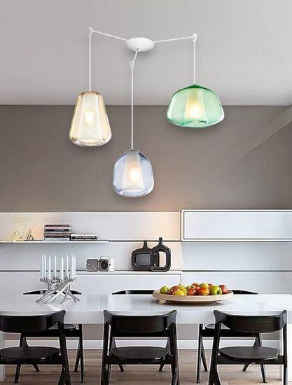 Lampadario a sospensione per soggiorno moderno vetri multicolor toplight