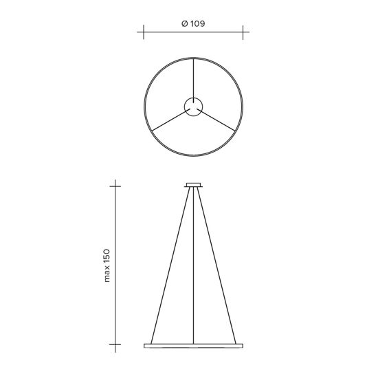 Sforzin lampadario tondo moderno led 3000k cerchio nero