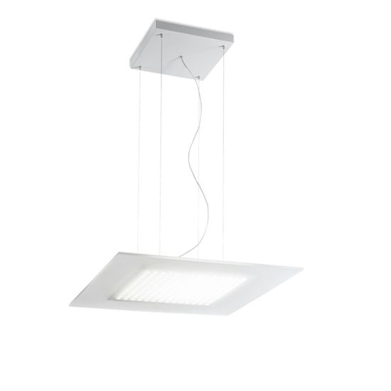 Lampadario moderno quadrato bianco linea light dublight led 3000k