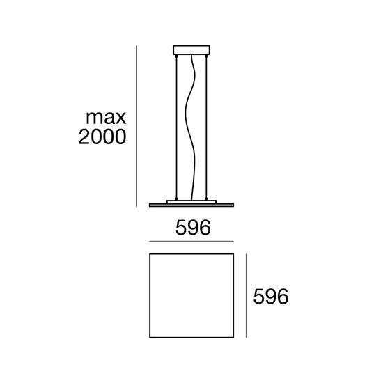 Lampadario moderno quadrato bianco linea light dublight led 3000k