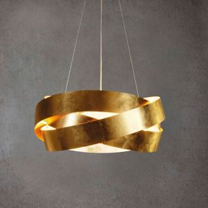 Lampadario moderno marchetti pura 33w 3000k 100cm foglia oro