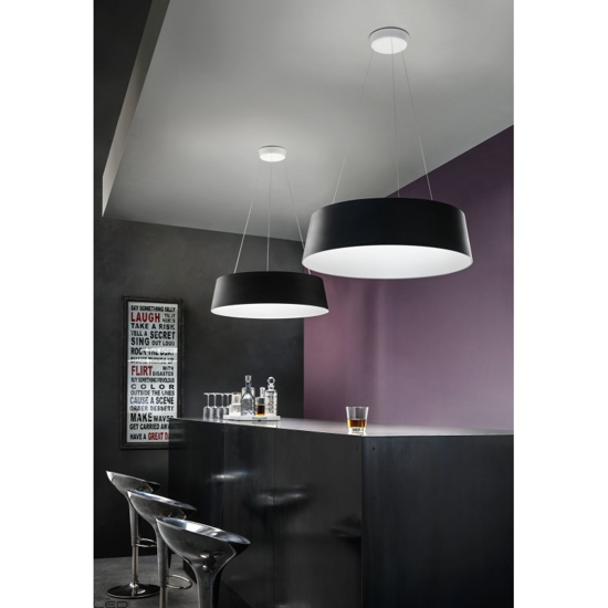 Lampadario moderno nero oxygen stilnovo led 50w 3000k dimmerabile biemissione