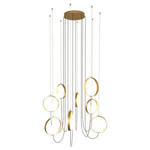 Lampadario moderno oro per soggiorno a cascata led 40w 3000k