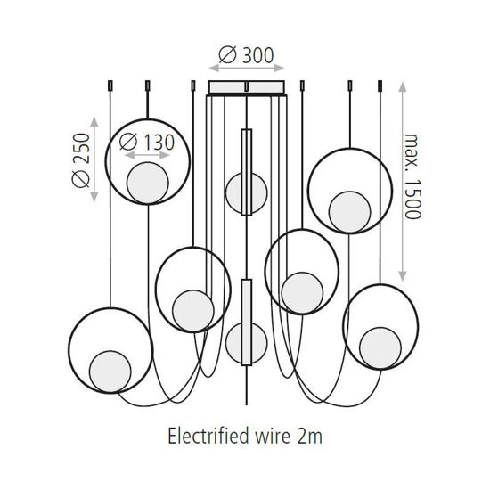 Lampadario moderno oro per soggiorno a cascata led 40w 3000k