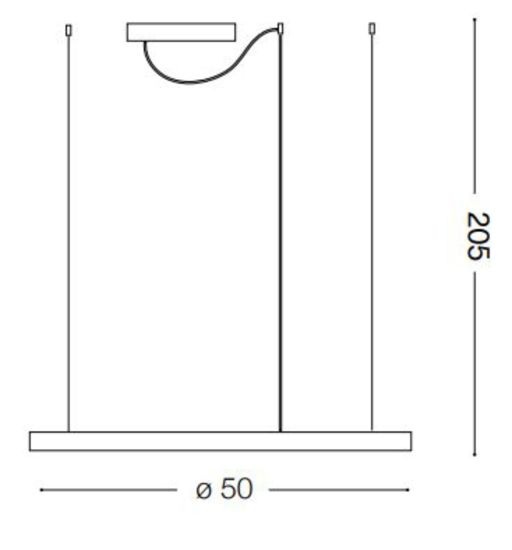 Lampadario oracle slim sp d050 round nero ideal lux cerchio led 30w 3000k