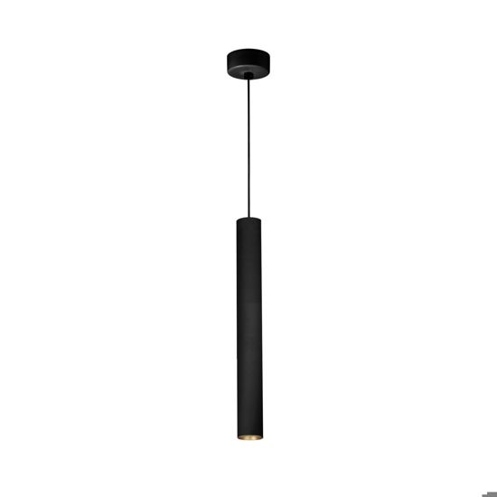 Lampada a sospensione per penisola nero e oro baton linea light led 7.5w 4000k