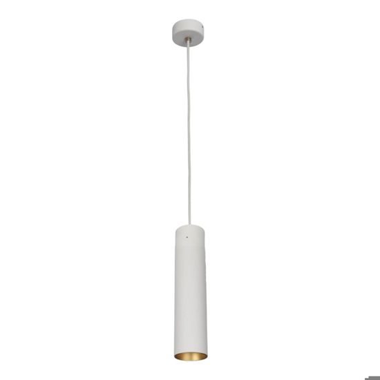 Baton lampade a sospensione design clindro metallo bianco e oro led 7w 4000k linea light