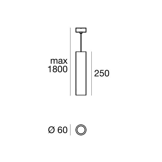 Baton lampade a sospensione design clindro metallo bianco e oro led 7w 4000k linea light