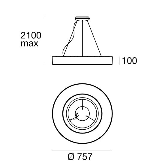 Saturn stilnovo lampadario led 33w 3000k dimmerabile per salone