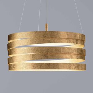 Lampadario design moderno marchetti band metallo foglia oro