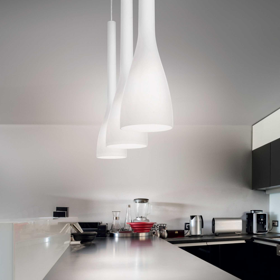 Flut sp1 small idea lux lampada a sospensione per isola cucina vetro nero