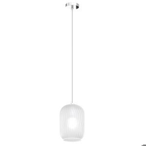 Lampada a sospensione da cucina toplight tender cromo vetro bianco