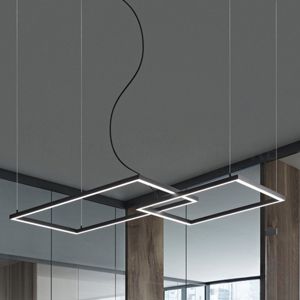 Lampadario moderno cross nero perenz led cct 64w 3000k 4000k 6000k