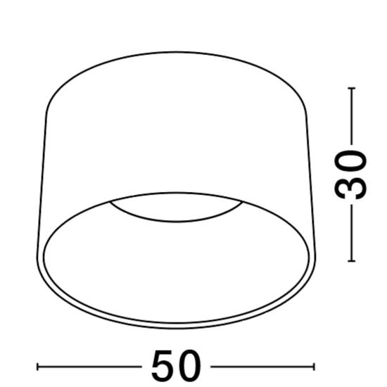 Plafoniera led 35w nera cono rotondo 50cm moderna