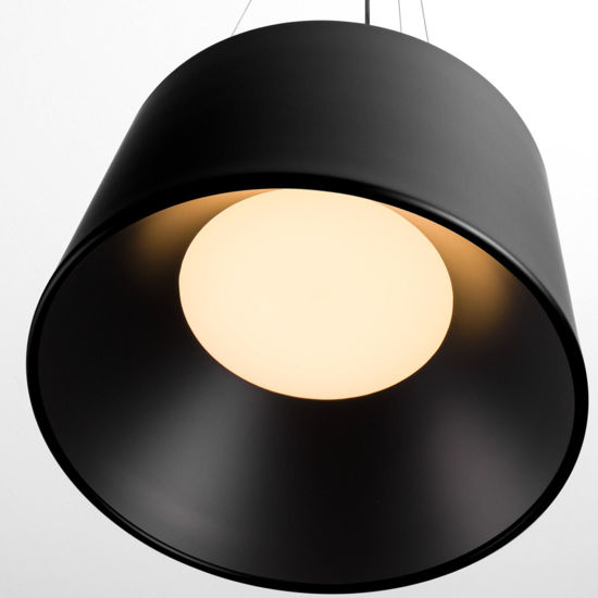 Lampadario da cucina nero cono di metallo led 3000k