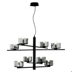 Figaro ondaluce lampadario moderno 8 luci nero per salotto