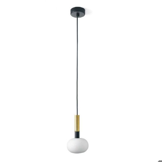 Sforzin miloox lampadario mose vetro bianco latte nero oro opaco