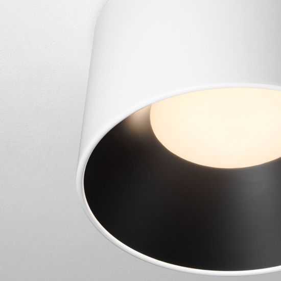 Plafoniera cono bianco nero per cucina moderna led 24w 3000k