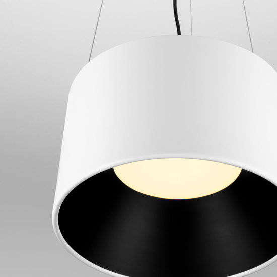 Lampadario cono bianco nero led 3000k per cucina moderna