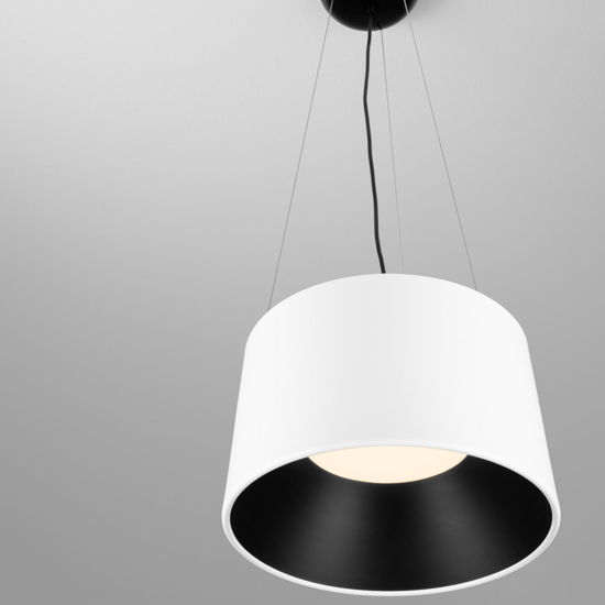 Lampadario cono bianco nero led 3000k per cucina moderna