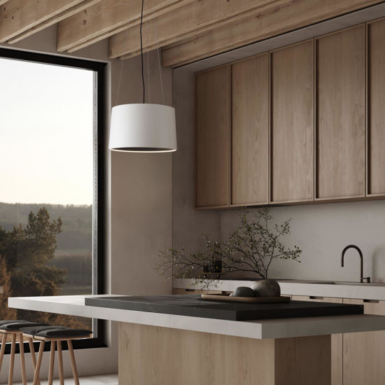 Lampadario cono bianco nero led 3000k per cucina moderna