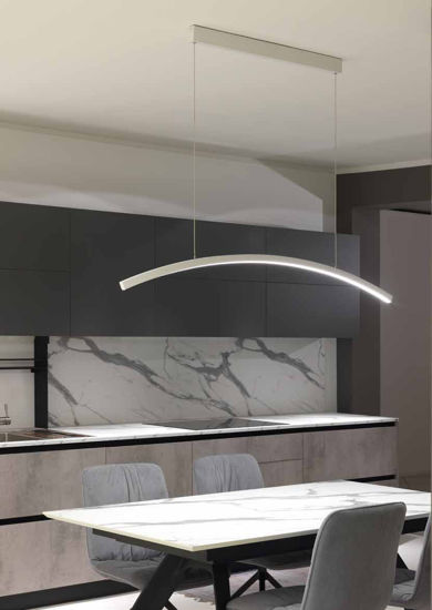 Lampadario design moderno led 30w 3000k bianco vivida bow per tavolo soggiorno