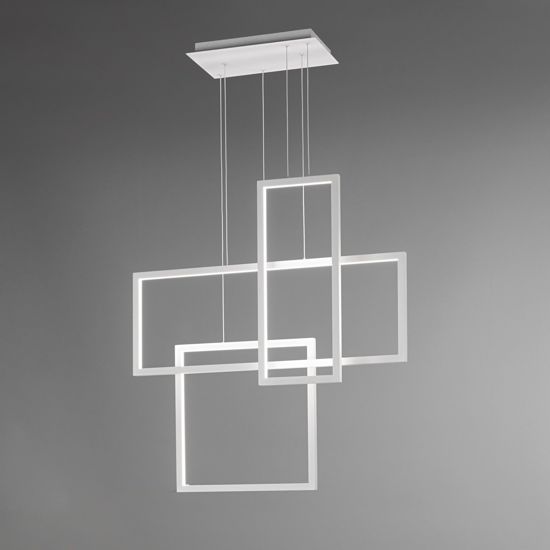 Lampadario moderno led cct 90w 3000k 4000k 6000k bianco cross perenz illuminazione