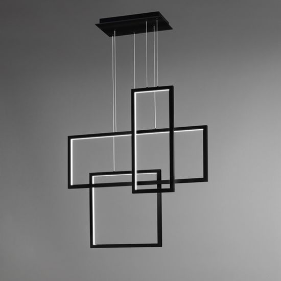 Lampadario cross perenz design moderno nero led cct 90w 3000k 4000k 6000k