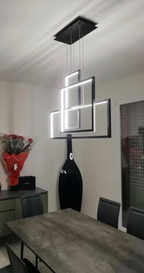 Lampadario cross perenz design moderno nero led cct 90w 3000k 4000k 6000k