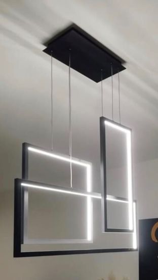 Lampadario cross perenz design moderno nero led cct 90w 3000k 4000k 6000k