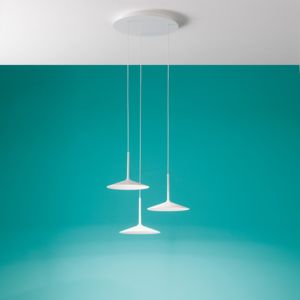 Lampadario bianco per cucina a sospensione moderna led linea light poe 8355