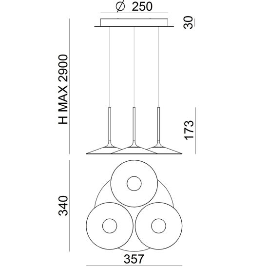 Lampadario bianco per cucina a sospensione moderna led linea light poe 8355