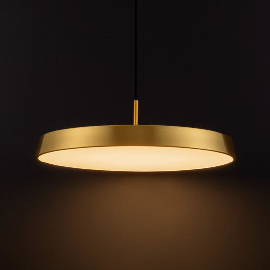 Lampadario disco piatto oro design per cucina