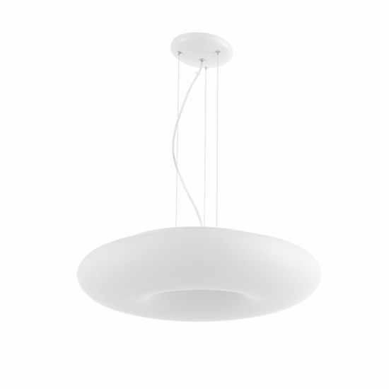 Lampadario moderno bianco per soggiorno design circolare ondaluce dodi