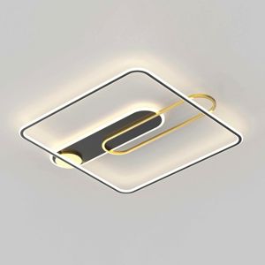 Plafoniera da soffitto led 45w 3000k moderna nero oro