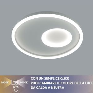 Plafoniera da soffitto led 38w 3000k 4000k bianca rotonda vivida cell